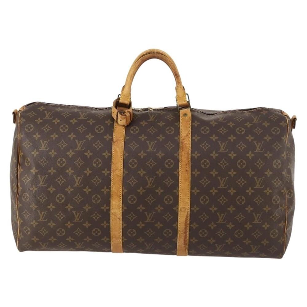 Louis Vuitton Monogram Keepall Bandouliere 60 Travel Bag Brown